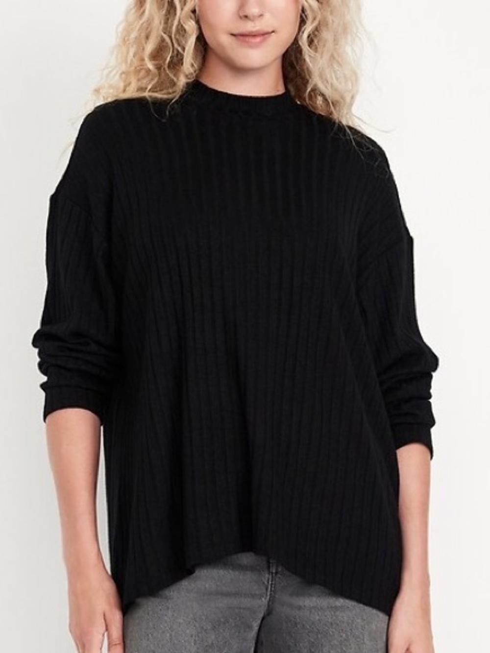 Old Navy | “Cozy Mock-Neck Tunic” | Black | Long Sleeve